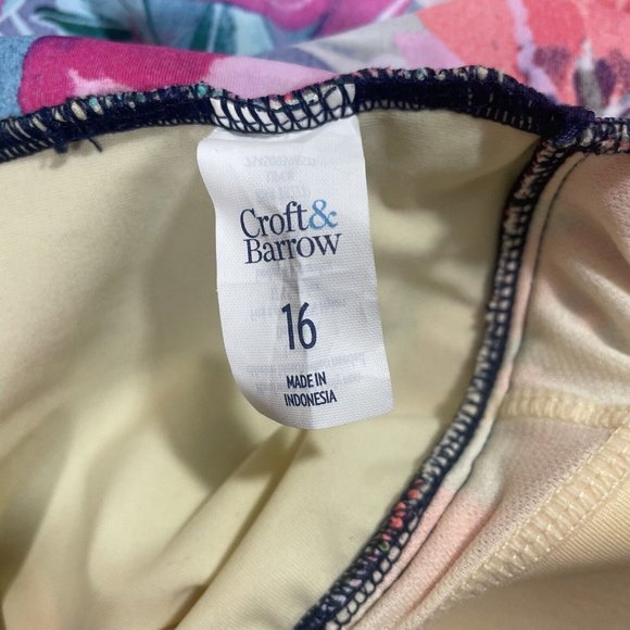 Croft & Barrow Womens One Piece All Over Control Swimsuit Size 16 Bright Floral - Picture 12 of 13